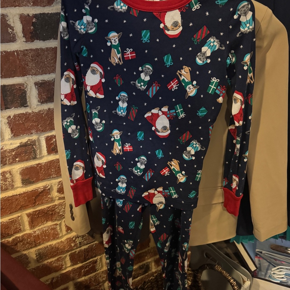 Lands' End Kids Pajama Set - Navy with Red Accents